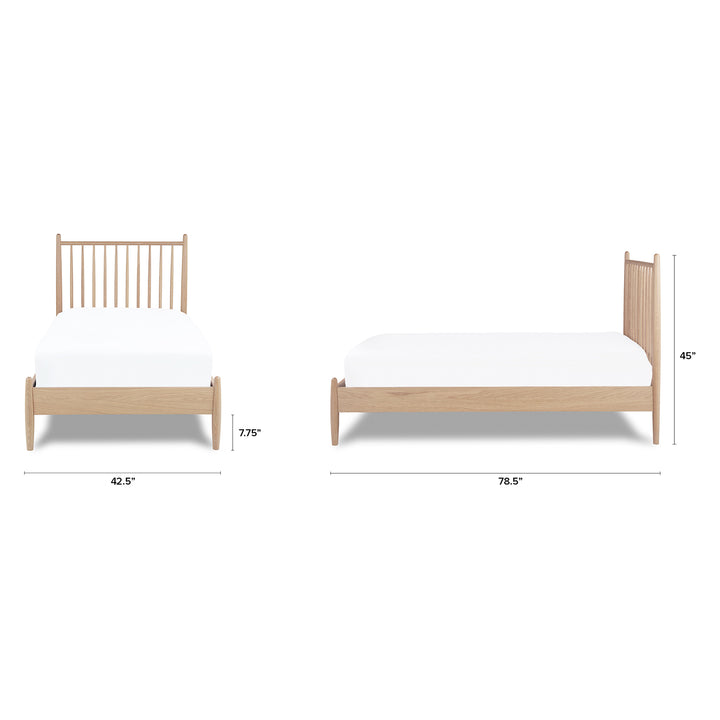 Lenia Bed White Oak Twin