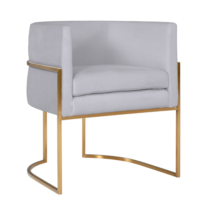 Selle Grey Velvet Dining Chair - Gold Frame