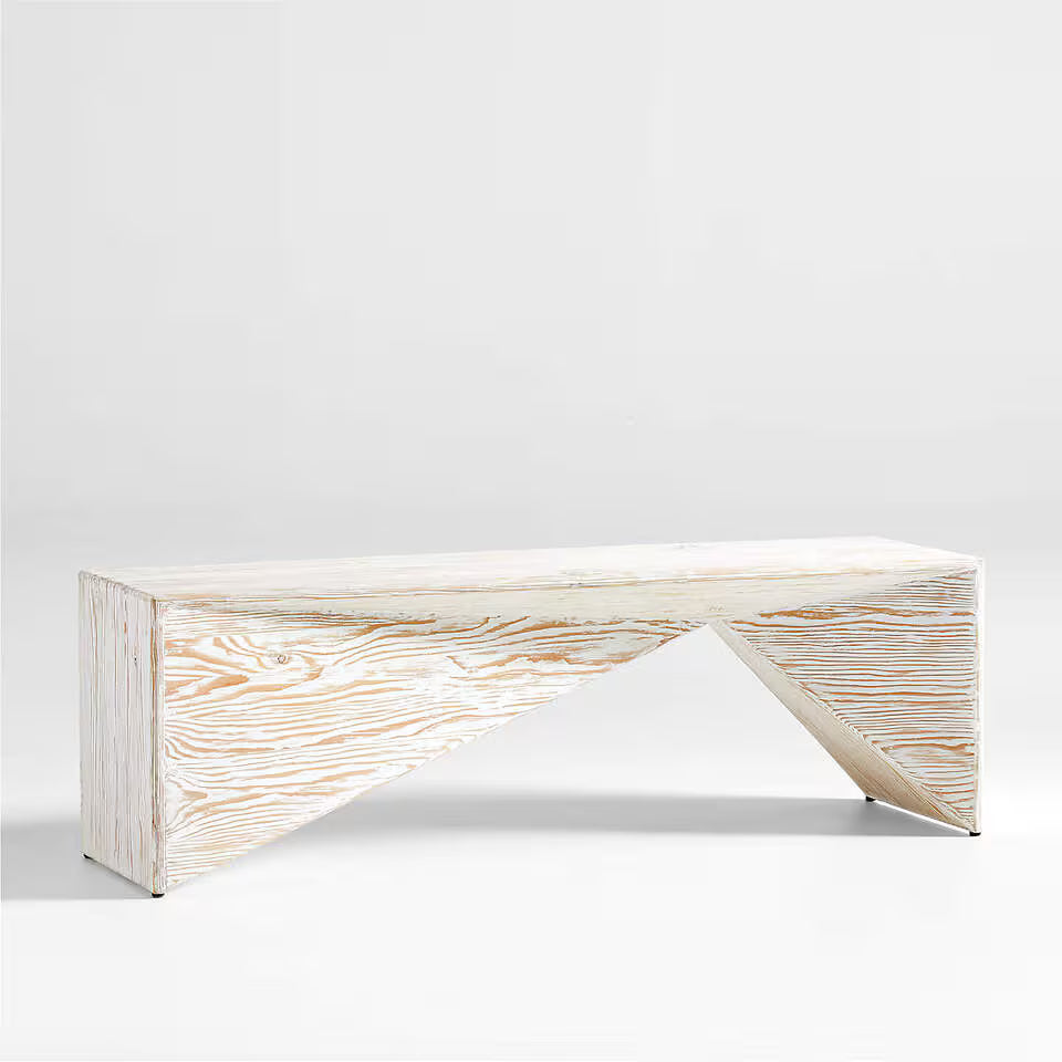 Nord White Wood Entryway Bench