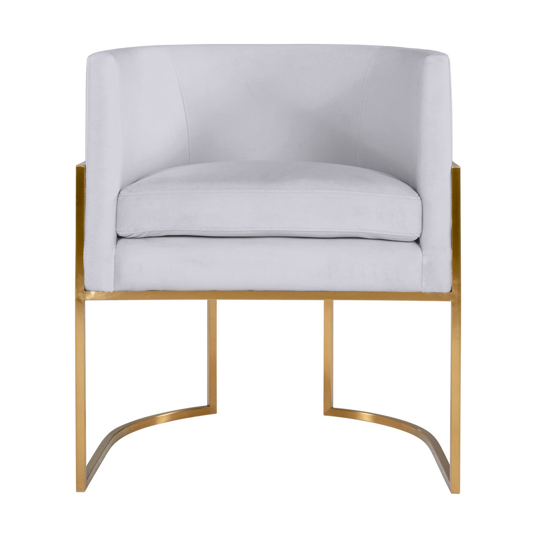 Selle Grey Velvet Dining Chair - Gold Frame