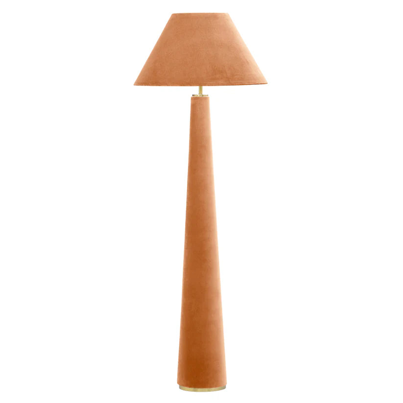 Greta Velvet Floor Lamp - Terracotta