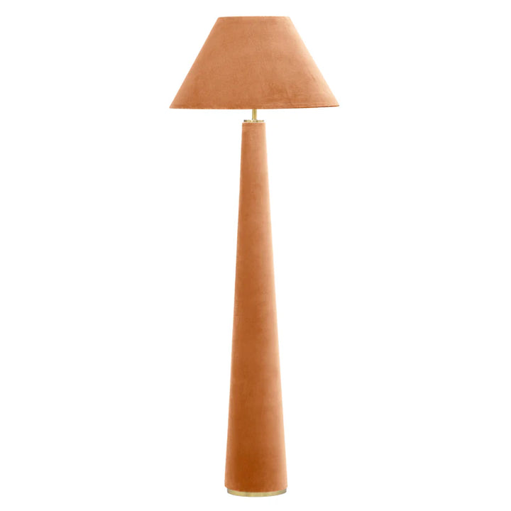 Greta Velvet Floor Lamp - Terracotta