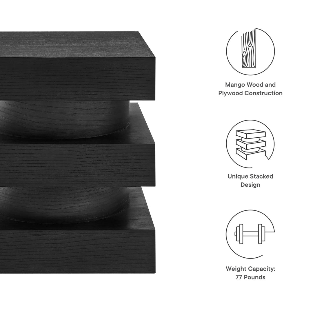 Stacked End Table - Black