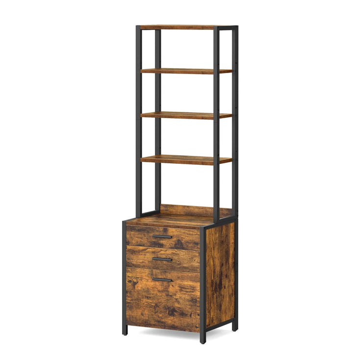 Filing Cabinet With Height-adjustable Open Shelves