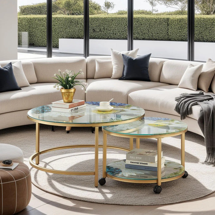 Artistic Round Nesting Coffee Table Set of 2