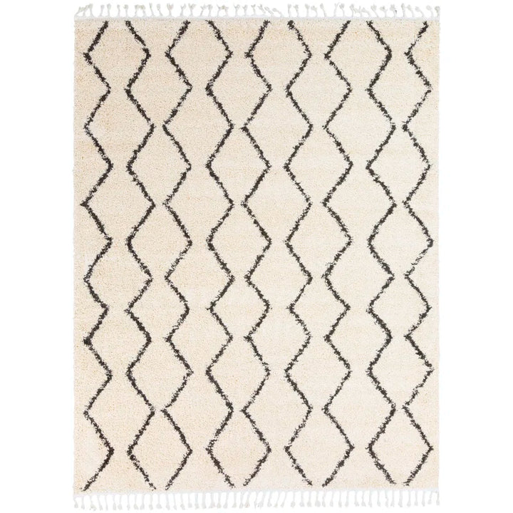 Antonia Geometric Charcoal Beige Area Rug-10'x13'11"