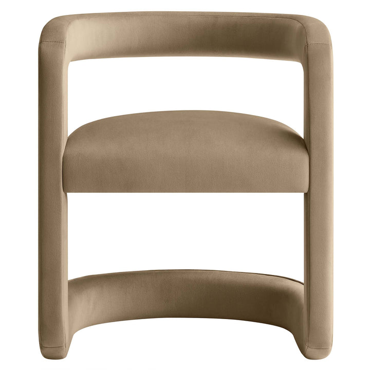 Wendal Barrel Performance Velvet Dining Chair - Taupe