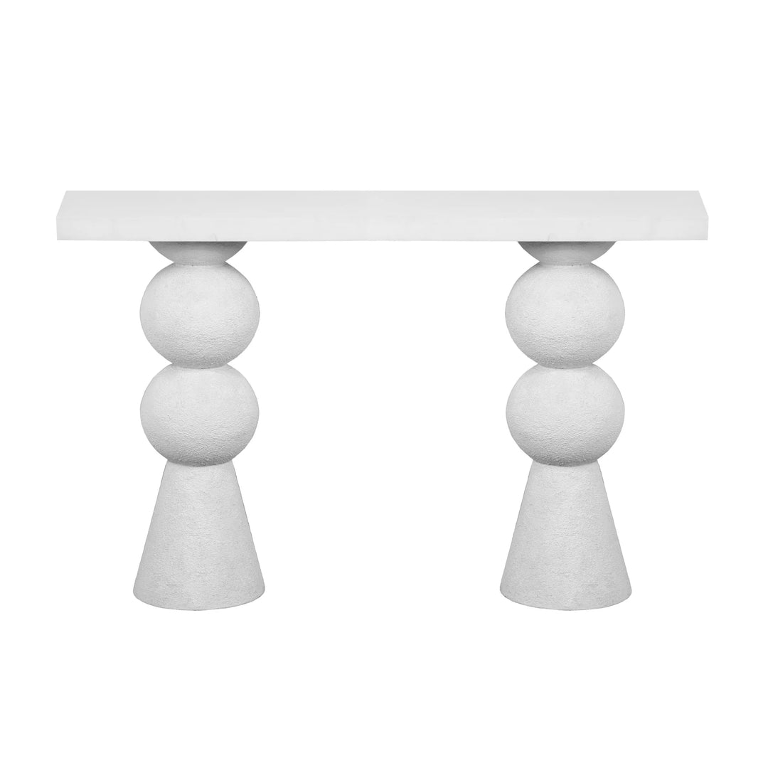 Luri White Resin Console Table