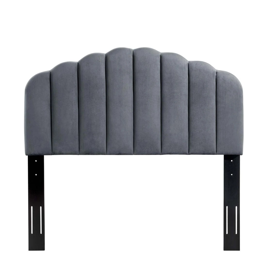 Ronie Charcoal Velvet Headboard Twin