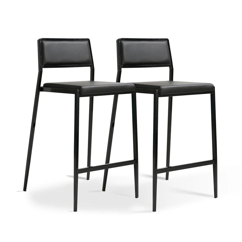 Geni Black Stackable Counter Stool - Set of 2