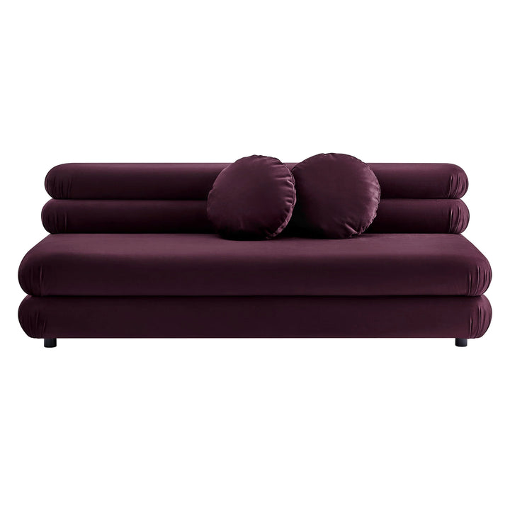 Billee Performance Velvet Armless Loveseat - Mulberry