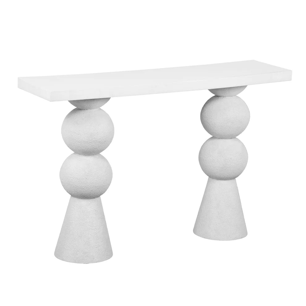 Luri White Resin Console Table