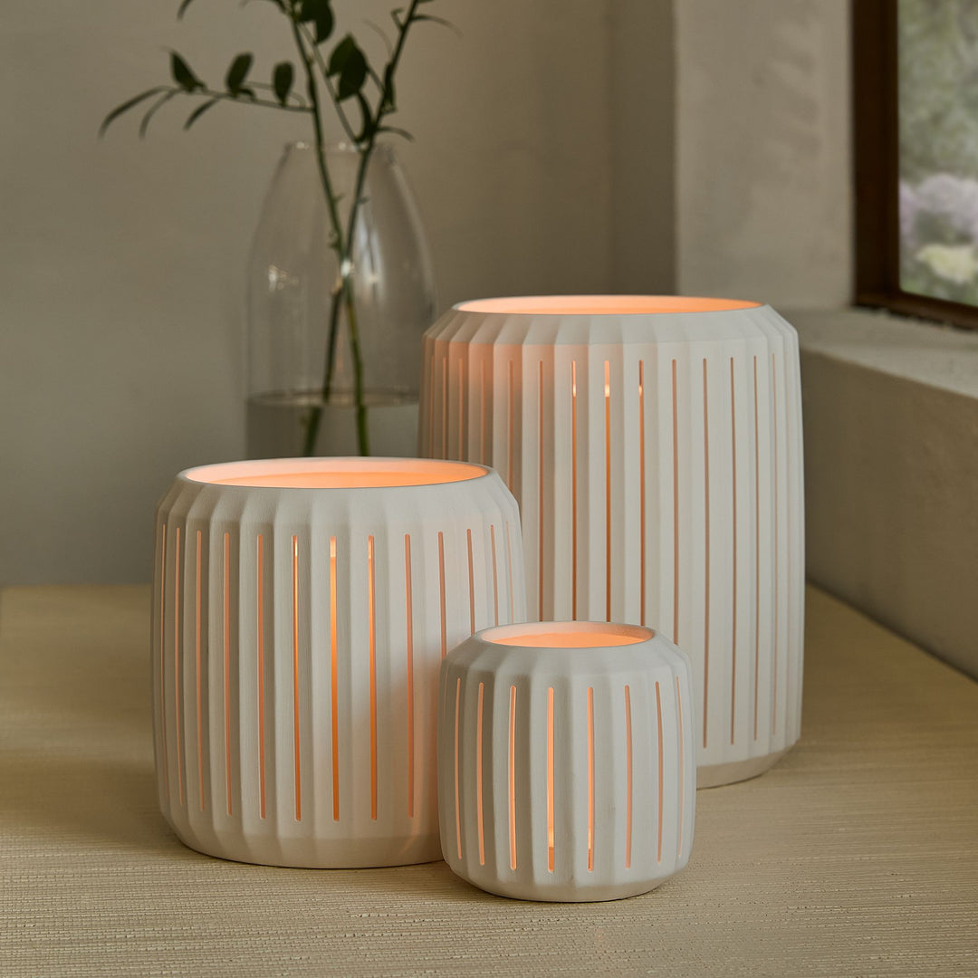 Slatted Porcelain Hurricanes - Large