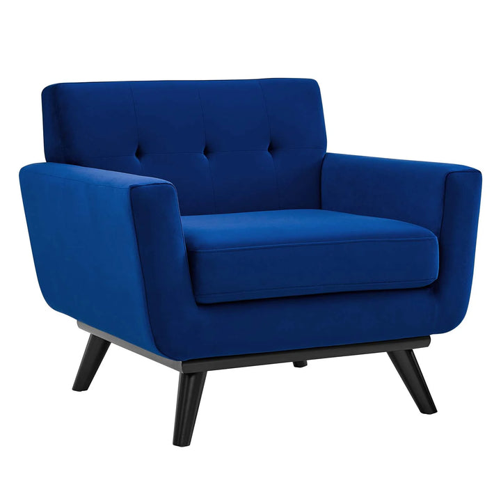 Gage Performance Velvet Armchair Navy