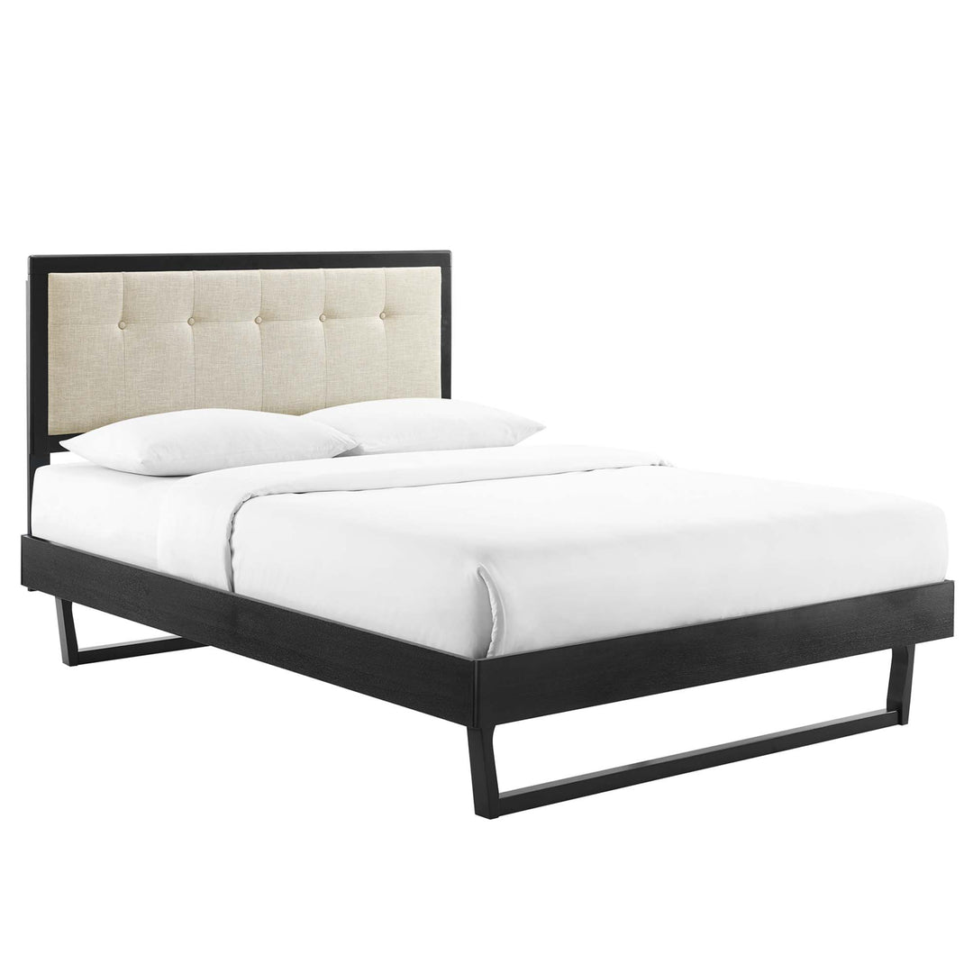 Wiley Wood Platform Bed With Angular Frame Queen Black