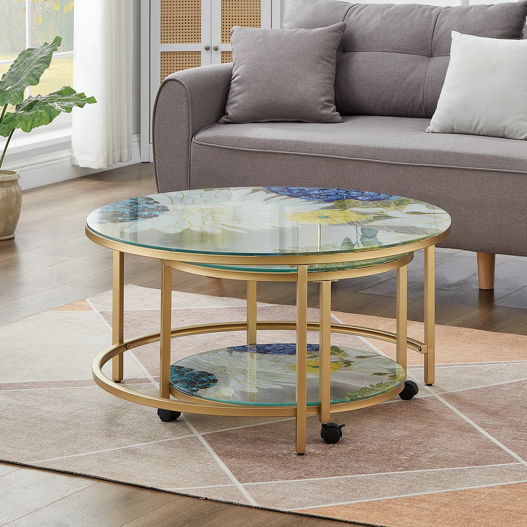 Artistic Round Nesting Coffee Table Set of 2