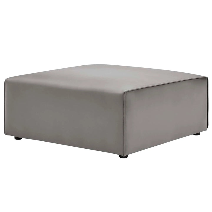 Tinge Vegan Leather Ottoman - Gray