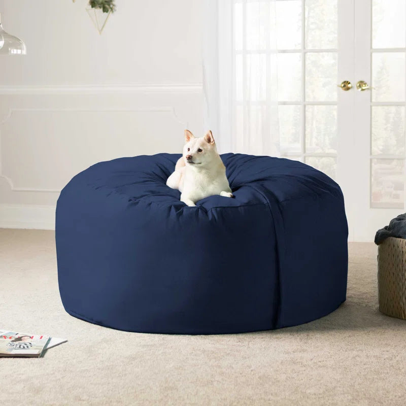 Metro Sac Microsuede Large Bean Bag Chair Navy Microsuede