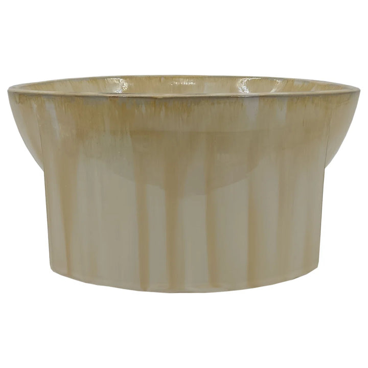 Decorative Bowl Stoneware Ceramic Sculptural Curved Base Casual Modern Finish