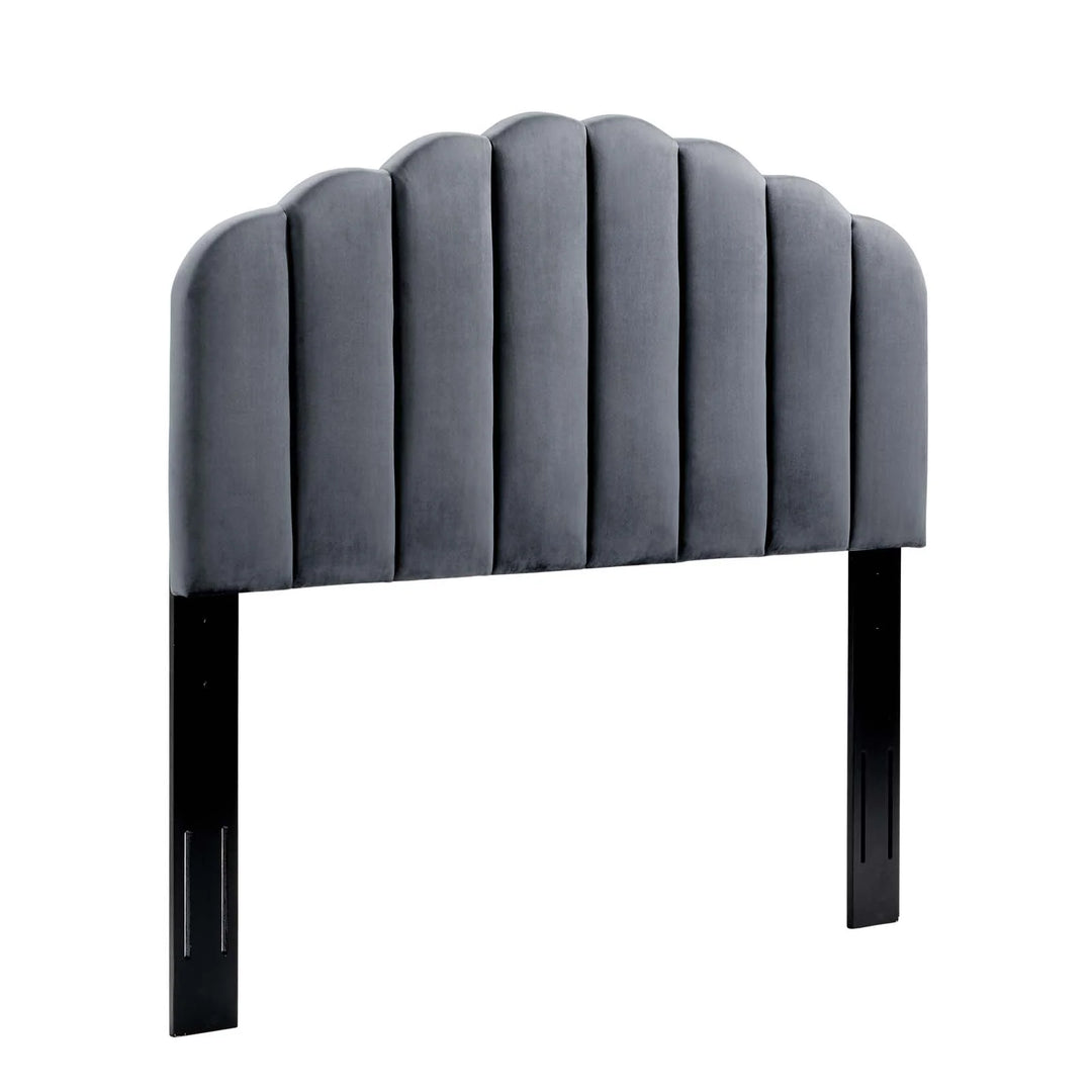 Ronie Charcoal Velvet Headboard Twin