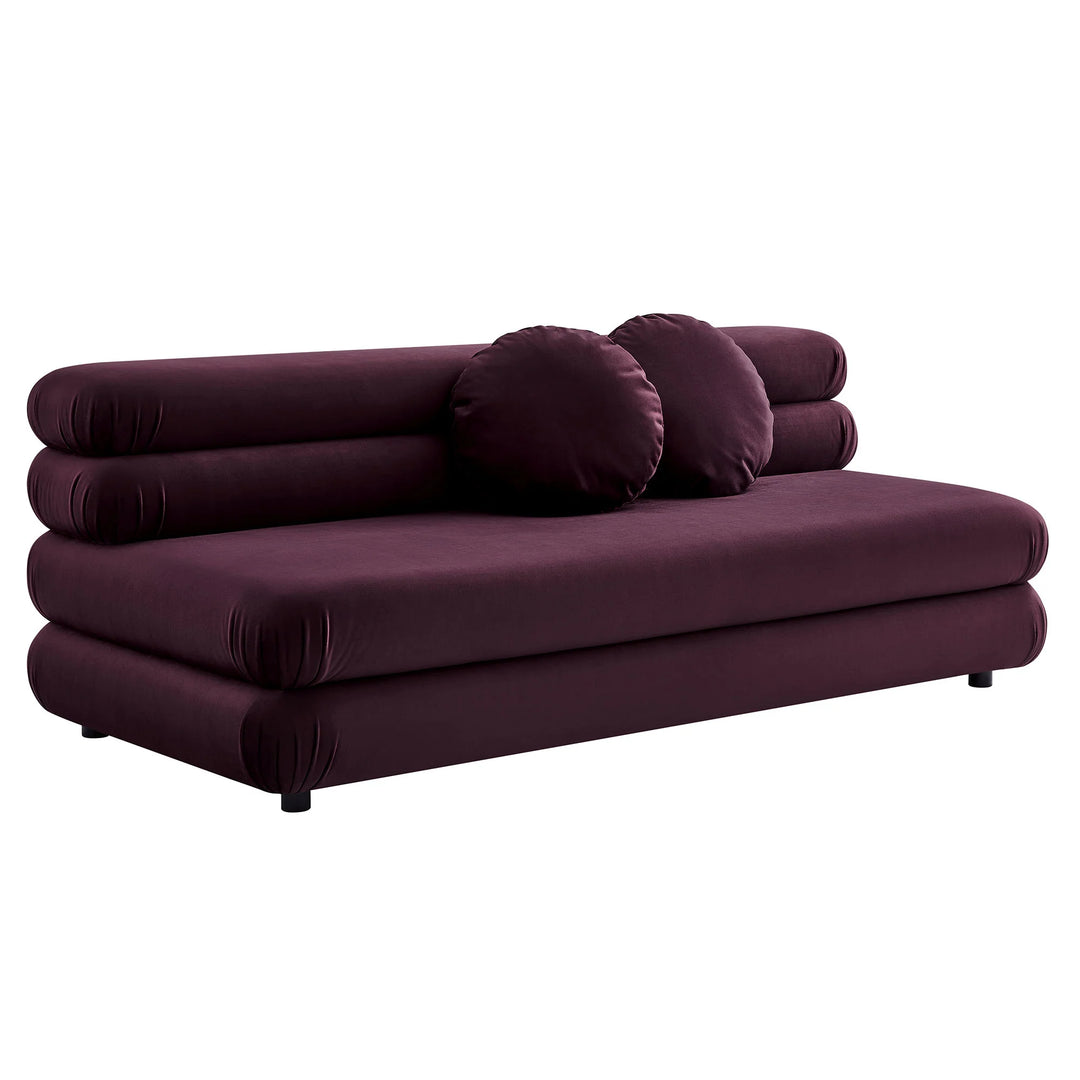 Billee Performance Velvet Armless Loveseat - Mulberry