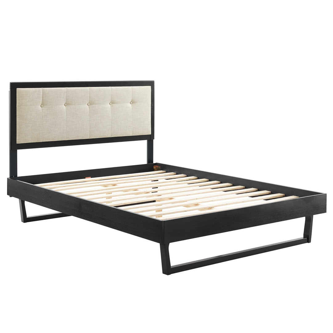 Wiley Wood Platform Bed With Angular Frame Queen Black