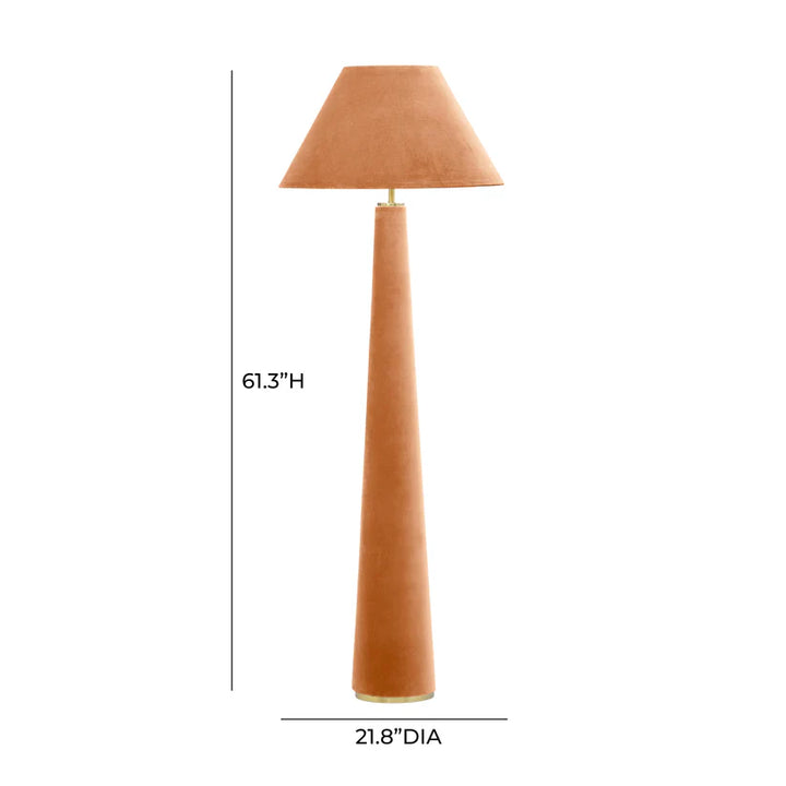 Greta Velvet Floor Lamp - Terracotta