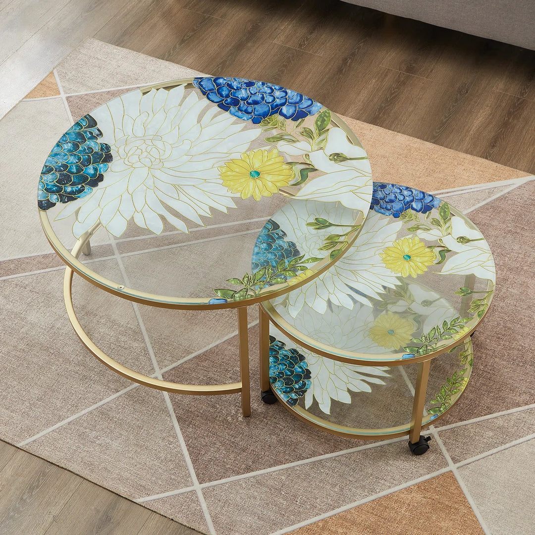 Artistic Round Nesting Coffee Table Set of 2