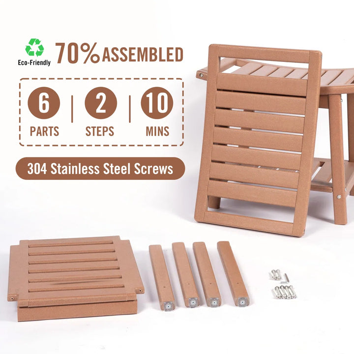 Oberst 21.7"W HDPE Shower Bench Stool with Storage Shelf Waterproof Shower Chair Spa Bath Seat