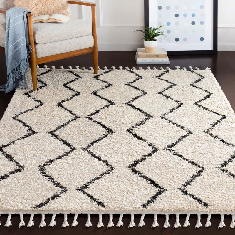 Antonia Geometric Charcoal Beige Area Rug-10'x13'11"