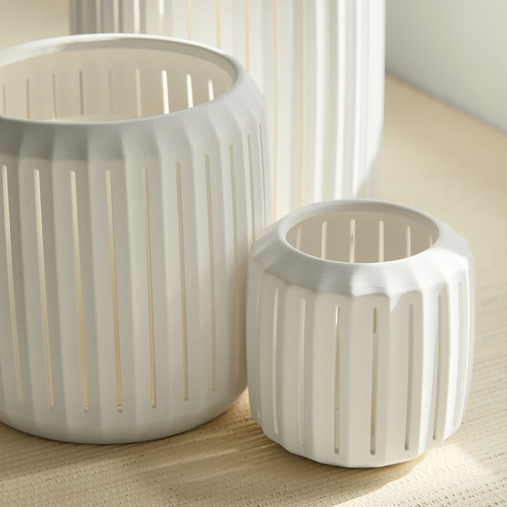 Slatted Porcelain Hurricanes - Large
