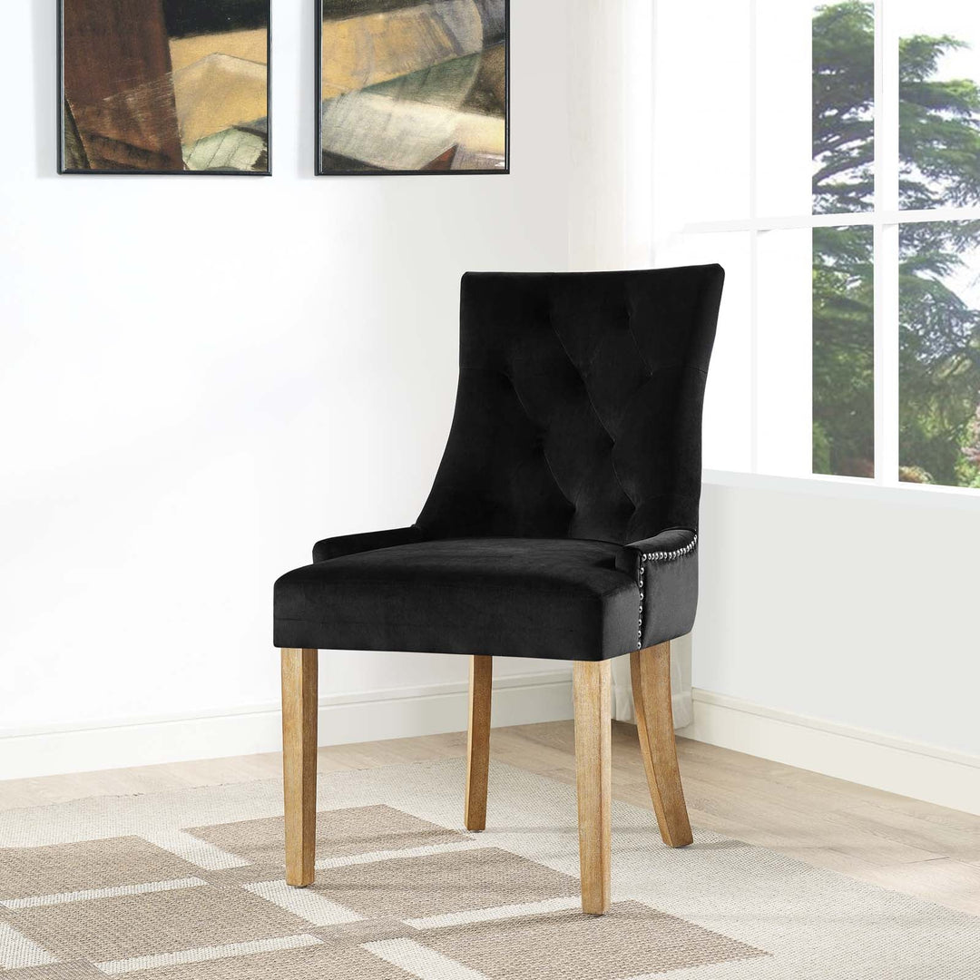 Aesop Velvet Dining Chair - Black