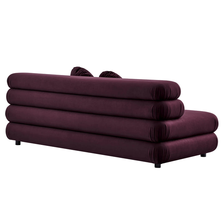 Billee Performance Velvet Armless Loveseat - Mulberry