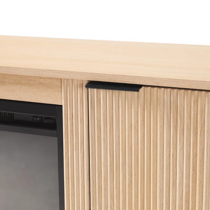 Dragelin Modern Reeded Fireplace TV Stand