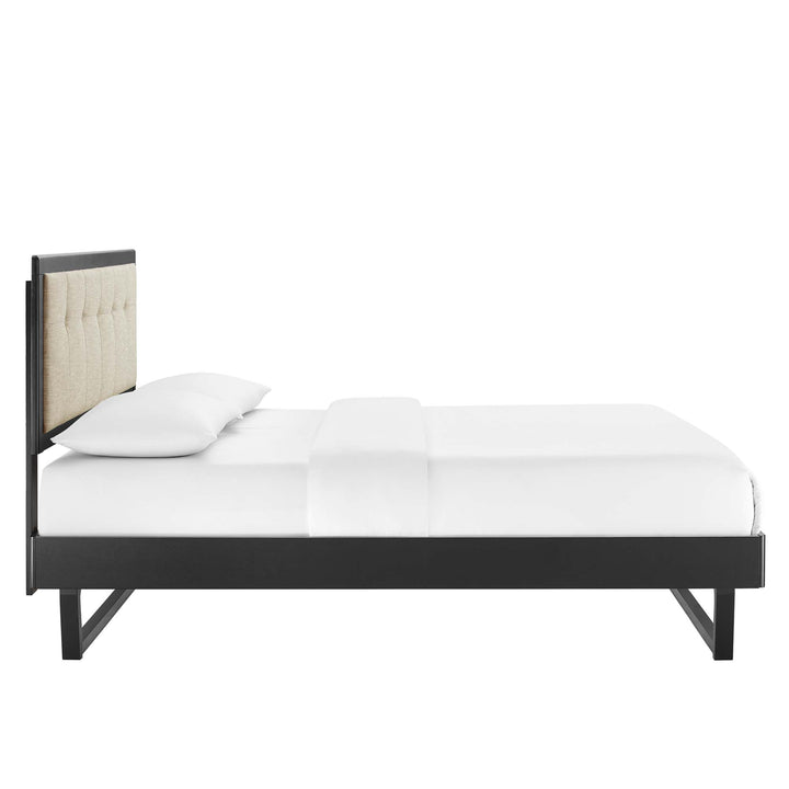 Wiley Wood Platform Bed With Angular Frame Queen Black