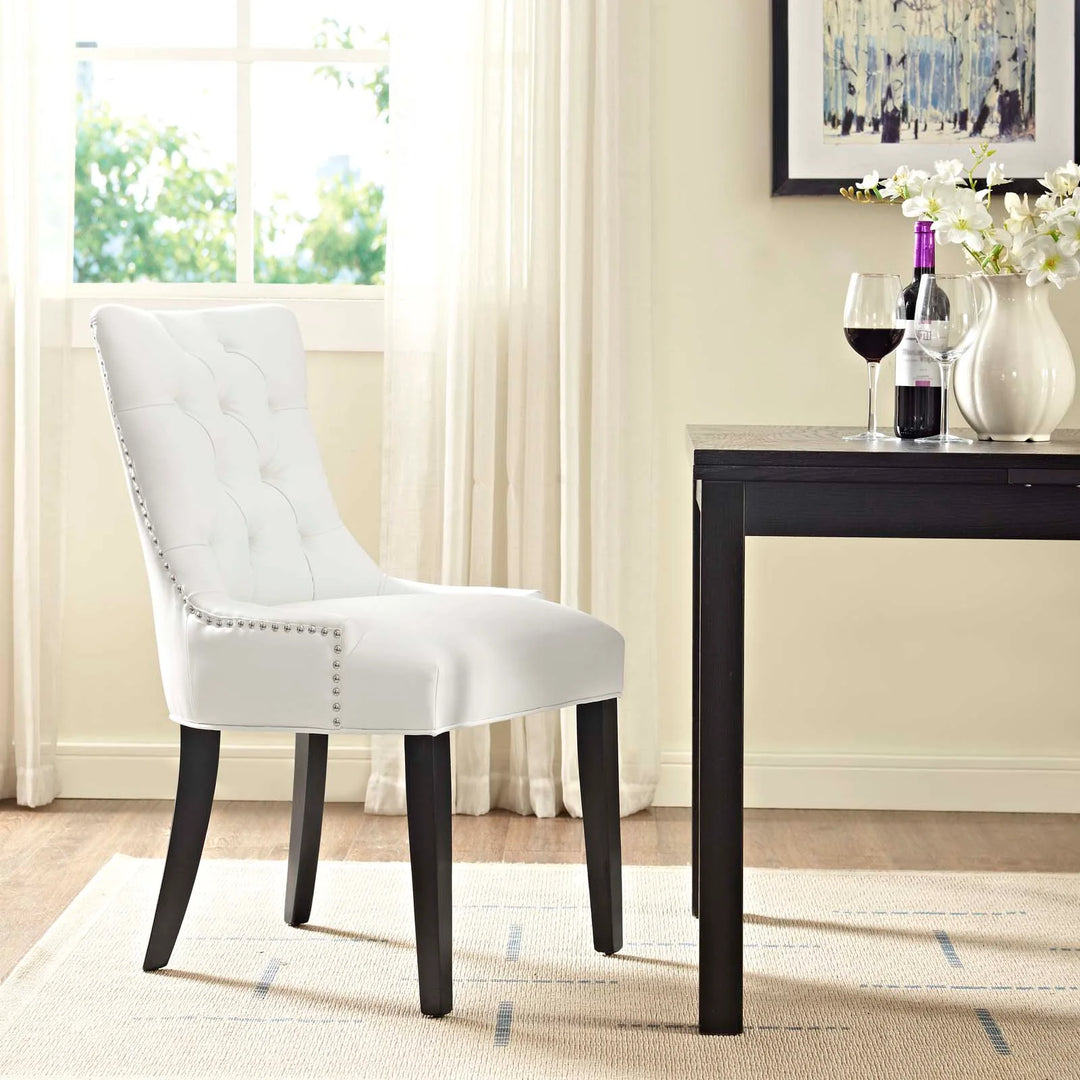 Grant Tufted Vegan Leather Dining Chair - White