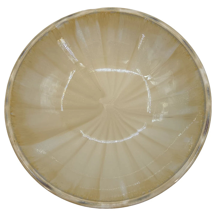 Decorative Bowl Stoneware Ceramic Sculptural Curved Base Casual Modern Finish
