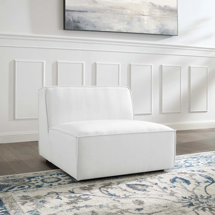 Tressor Sectional Sofa Armless Chair - White