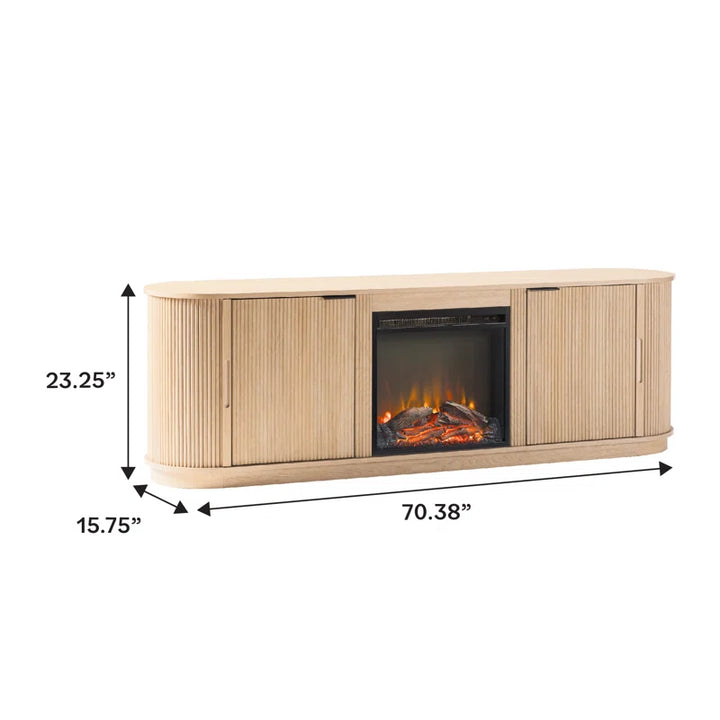 Dragelin Modern Reeded Fireplace TV Stand