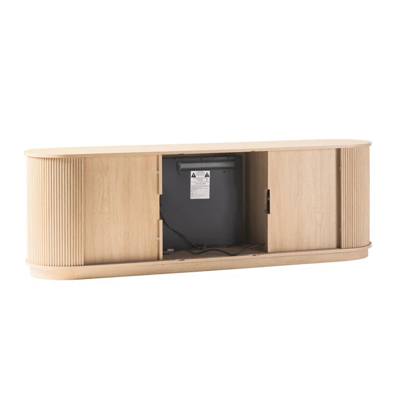 Dragelin Modern Reeded Fireplace TV Stand
