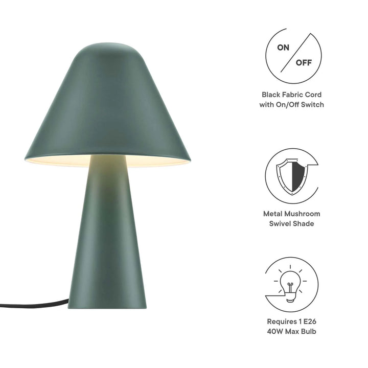 Jolie Mushroom Table Lamp - Green