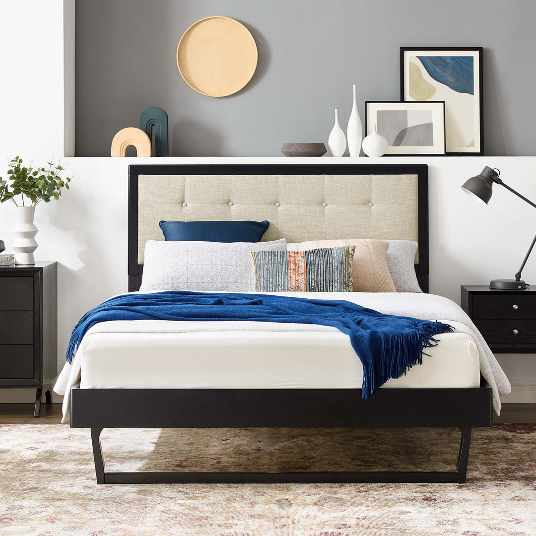 Wiley Wood Platform Bed With Angular Frame Queen Black