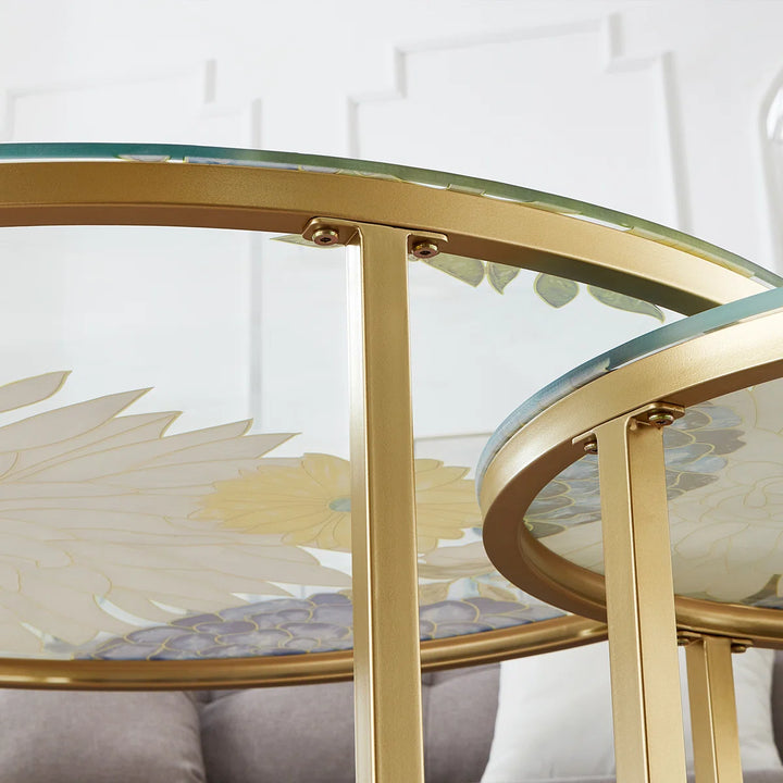 Artistic Round Nesting Coffee Table Set of 2