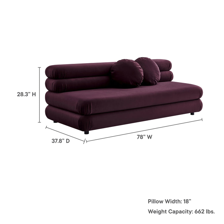 Billee Performance Velvet Armless Loveseat - Mulberry