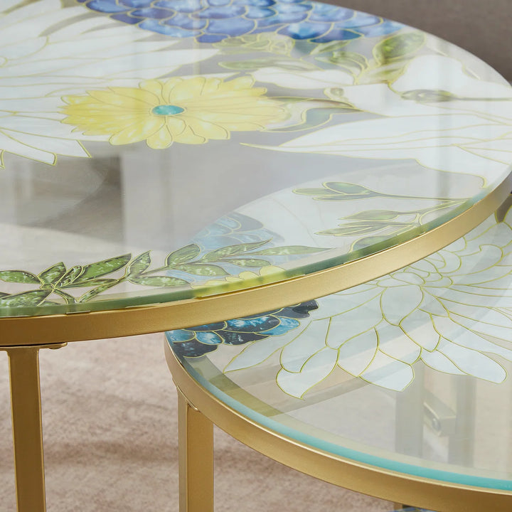 Artistic Round Nesting Coffee Table Set of 2