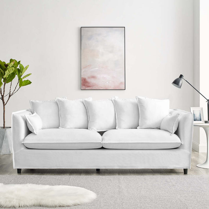 Valona Slipcover Fabric Sofa - White