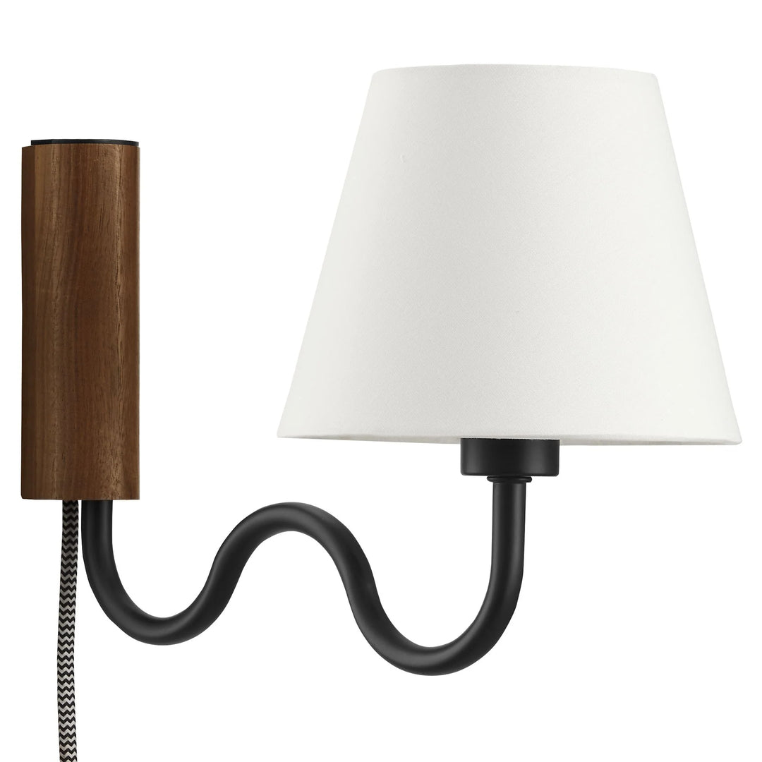 Swiggy Arm Wall Sconce - Walnut Black