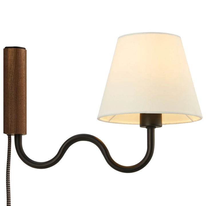 Swiggy Arm Wall Sconce - Walnut Black