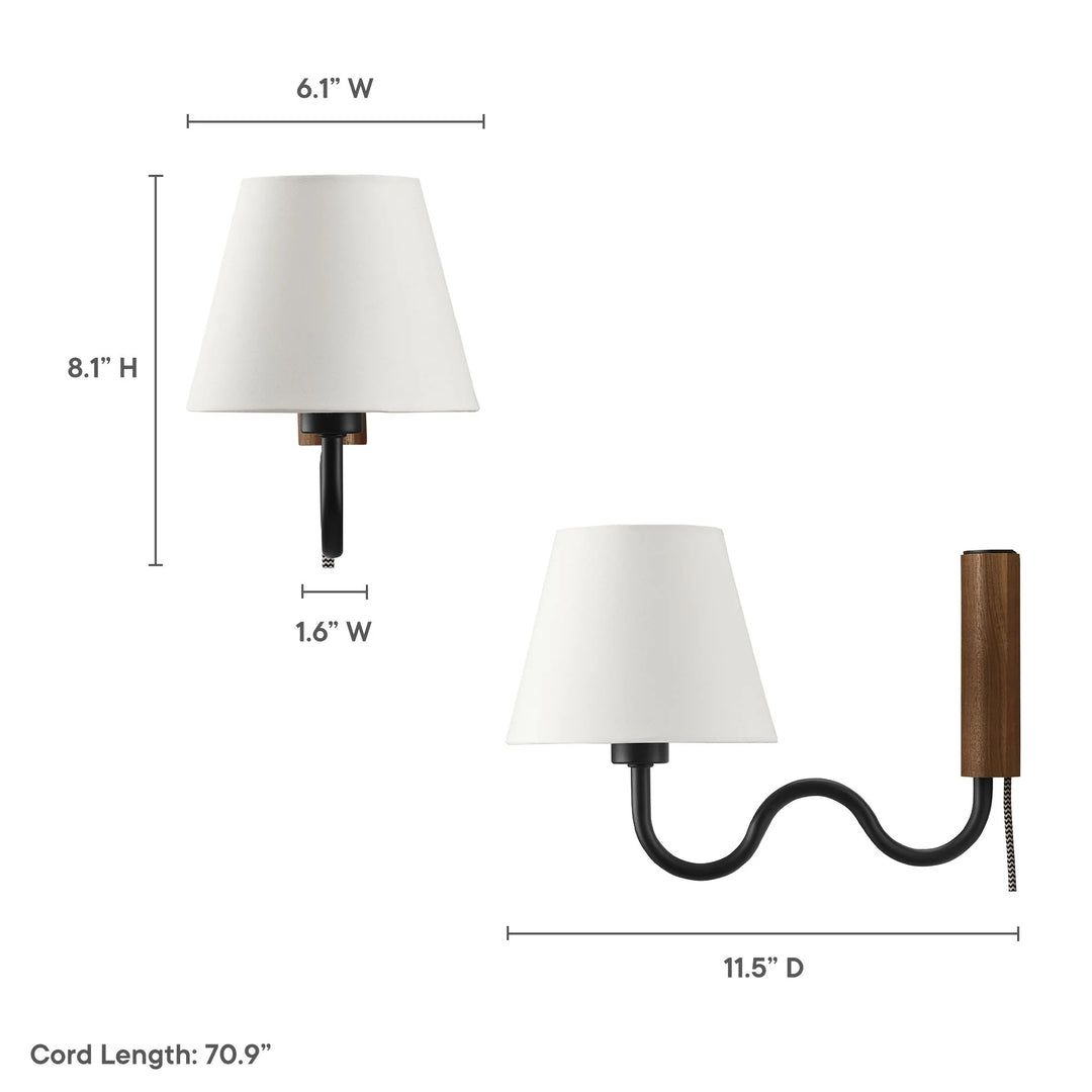 Swiggy Arm Wall Sconce - Walnut Black