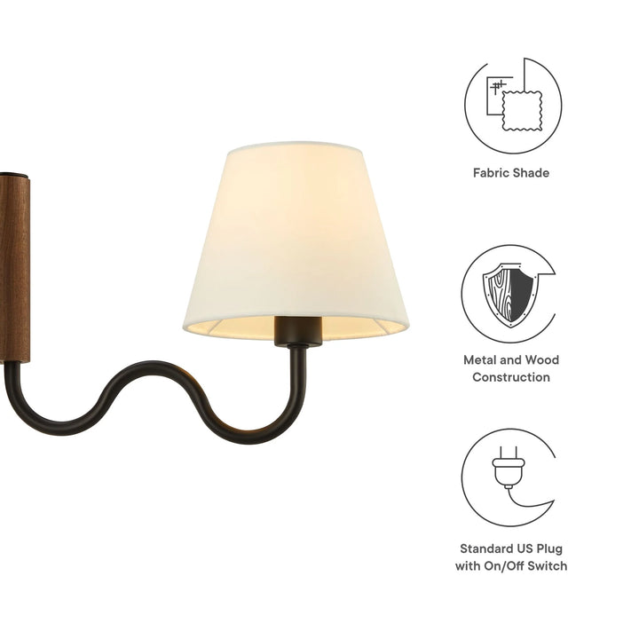 Swiggy Arm Wall Sconce - Walnut Black